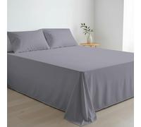 Dreema King Size Flat Sheet 100% Egyptian Cotton 400 Thread Count - Extra Large Luxury Hotel Quality Bed Linen (250 x 270 cm) - Soft, Easy Care & Fade Resistant Top Sheet with 2 Pillowcases