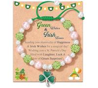 Drefund Cross Bracelets Gifts for St. Patrick's Day Easter, St. Patrick's Day Gift for Her Daughter Granddaughter Sister Niece Godchild