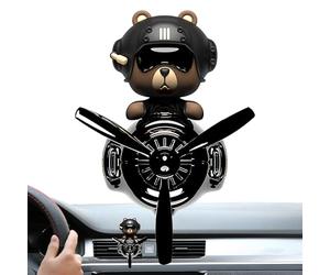 Drehauto Air Faiilles - Bears Car Aromatherapy Shaking Head, Pilot Retro Airplane Car Milling - Custom Vent Clip, Long Lasting Dee Scent, Car Accessories