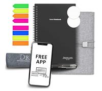 Dreiklang - be smart Digital A5 Notebook Executive Reusable Writing Surface with Fabric Sleeve and Organiser System, Grey