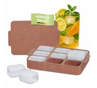 Dreiklang - be smart Eiswürfelform Silikon mit Deckel und Griff I Stapelbar und Eiswürfel groß eckig mit Rillen für leichtes Herauslösen I Geruchsfrei Geschmacksneutral Eiswürfelbehälter