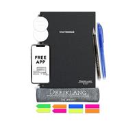 Dreiklang - be smart Reusable A5 Notebook with Organizer | Lined, Dotted & Planner Pages | Cloud App Compatible | Erasable Smart Notebook with 2 Pens, Sticky Notes & Microfiber Cloth