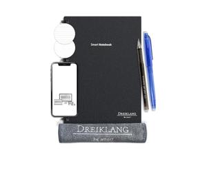 Dreiklang - be smart Reusable Spiral Notebook A5 with Planner - Smart Notepad, Lined & Dotted, incl. 2 Rollerball Pens & Cloth