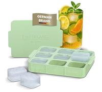Dreiklang - be smart Silicone Ice Cube Tray with Lid and Handle I Stackable and Large Square Ice Cube Tray with Grooves for Easy Release I Odourless Tasteless Ice Cube Tray