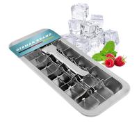 Dreiklang - be smart Stainless Steel Ice Cube Tray 18/8 with Lever Release - Metal Ice Mold Plastic-Free, Food-Safe & Durable for 18 Large Cubes