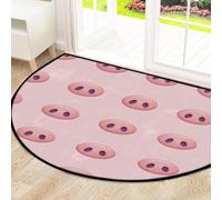 Drekrid Large Half Circle Door Mat - Pig Nose Absorbent Non-Slip Half Round Entryway Area Rug - Cute Soft Semicircular Washable Carpet for Kitchen Bathroom Bedroom, 160x100CM