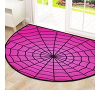 Drekrid Large Half Circle Door Mat - Spider Web Non-Slip Absorbent Half Round Entryway Area Rug, Cute Soft Semicircular Washable Carpet for Kitchen Bathroom Bedroom, 160x100cm