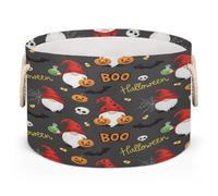 Drekrid Large Round Storage Baskets - Halloween Ghosts Pumpkins Nursery Collapsible Organizer Bin Box Laundry Hamper for Kids Toys, Blanket, Bedroom Living Room Home Decor, Gift Basket, 50x34 CM