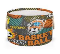 Drekrid Large Storage Baskets - Basketball Soccer Nursery Organizer Bin Box with Handles Collapsible Round Laundry Hamper for Kids Toys Pet Blanket, Bedroom Living Room Home Decor Gift Basket
