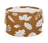 Drekrid Large Storage Baskets - Fall Leaf Acorn Nursery Organizer Bin Box with Handles Collapsible Round Laundry Hamper for Kids Toys Pet Blanket, Bedroom Living Room Home Decor Gift Basket