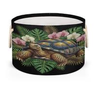 Drekrid Large Storage Baskets - Giant Tortoise Orchid Nursery Round Organizer Bin Box with Handles, Collapsible Laundry Hamper for Kids Toys, Blanket, Bedroom Living Room Home Decor, Gift Basket