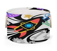 Drekrid Large Storage Baskets - Rocket Nursery Round Collapsible Organizer Bin Box, Laundry Hamper for Kids Toys, Blanket, Bedroom Living Room Home Decor, Gift Basket, 50x34cm