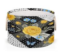 Drekrid Large Storage Baskets - Rose Sunflower Geometry Nursery Round Collapsible Organizer Bin Box, Laundry Hamper for Kids Toys, Blanket, Bedroom Living Room Home Decor, Gift Basket, 50x34cm