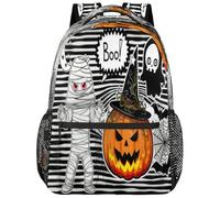 Drekrid School Backpack Travel Bag for Boys Girls - Halloween Pumpkin Zombie Lightweight Bookbag Daypack Fits 15.6 Inch Laptop for Women Men, College Students, Middle High School, Teens
