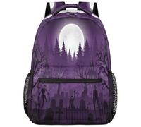 Drekrid School Backpack Travel Bag for Boys Girls - Halloween Zombie Graveyard Lightweight Bookbag Daypack Fits 15.6 Inch Laptop for Women Men, College Students, Middle High School, Teens