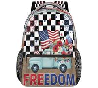 Drekrid School Backpack Travel Bag for Men & Women - American Flag Freedom Lightweight Boys Girls Bookbag Daypack Fits 15.6 Inch Laptop for College Students, Middle High School, Teens