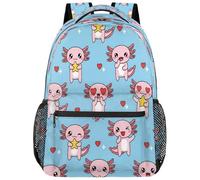 Drekrid School Backpack Travel Bag for Men & Women Axolotls Lightweight Boys Girls Bookbag Daypack Fits 15.6 Inch Laptop for College Students, Middle High School, Teens