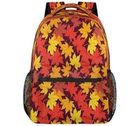 Drekrid School Backpack Travel Bag for Women & Men - Fall Maple Leaf Lightweight Boys Girls Bookbag Daypack Fits 15.6 Inch Laptop for College Students, Middle High School, Teens