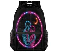 Drekrid School Backpack Travel Bag Lightweight Bookbag for Men Women | Neon Skeleton Daypack, Boys Girls, Fits 15.6 Inch Laptop, College Students, Middle High School, Teens
