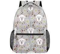 Drekrid School Backpack Travel Bag Lightweight Bookbag for Men Women | Puppy Daisy Paw Print Daypack, Boys Girls, Fits 15.6 Inch Laptop, College Students, Middle High School, Teens