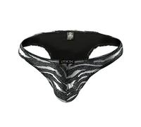 Drelaar Men's Metallic Prints Bikini Briefs Low Rise Leopard Underpants Large Silver