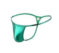 Drelaar Men's Metallic Sexy String Waist Pouch Low Rise T-Back G-String Large Green