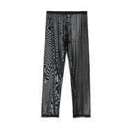 Drelaar Men's Sexy Semi See-Through Lounge Pants Gauze Ankle Length Pajama Pants X-Large Black