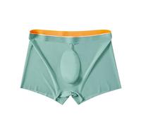 Drelaar Men's Silky Ultra-Thin Comfort Underwear Trunks Breathable Pouch Boxer Briefs Large Green