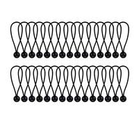 Dreld 30Pcs 15cm/6Inch Bungees Balls Cords，Heavy Duty Multipurpose Black Bungee Balls for Furniture, Banner, Tarpaulins, Pavilions, Tents, Tent Bungee Hooks, Tarpaulin Holder, Flag Poles