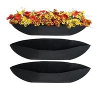DRELD 3Pcs 30" Wall Basket Liners, Fabric Rectangle Window Box Liners | Felt Flower Pot Inserts, Large Rectangle Window Plant Pot Cushion Pads for Garden Wall & Patio Vegetable Containers