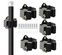 DRELD 5Pcs Broom Holders Wall Mounted, Heavy-duty Tools Storage Organizer Mop Tidy Bracket with Screws for Garage, Garden, Yard, Shed, Kitchen, Bathroom, Shovel, Rake, Brush, Axe, Drill, Trimmer