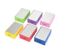 DRELD 6Pcs Diamond Sanding Pads Set - 60#, 100#, 200#, 400#, 600#, 1000# Grit Hand Polishing Blocks for Glass, Stone, Ceramic & Metal - Wet/Dry Grinding with Foam Backing