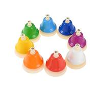 DRELD 8-Note Rainbow Hand Bells Set, Diatonic Musical Percussion Instrument