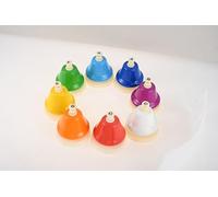 DRELD 8-Note Rainbow Hand Bells Set, Diatonic Musical Percussion Instrument with Educational Songbook for Educational Tool for Preschool Learning, Church Chorus & Family Parties