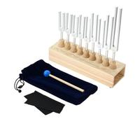 Dreld 9 Solfeggio Tuning Forks Kit, Healing Tuner with Resonance Chamber Silicone Hammer and Bag for Frequency Repair Healing, Sound Therapy, Perfect Healing, Musical Instrument, Balancing, Healers