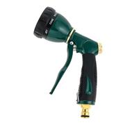 DRELD Garden Hose Spray Gun, Zinc Alloy High-Pressure Water Syringe and 1 Brass Tap, Hydraulic Giant with 7 Patterns and Water Flow Control for Watering, Washing, Cleaning (Green)