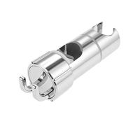 DRELD Shower Head Holder for 16-27mm Round Slide Rail, Adjustable Handheld Bracket with 2 Hooks Chrome ABS Rotation Sprayer Holder for Bathroom