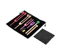 DRELD Sound Healing Tuning Fork Set - 128Hz, OM 136.1Hz, MI 528Hz, 4096Hz Aluminum Tuning Forks Body Tuner with Activator, Hammers and Storage Bag for Chakra, Solfeggio, and Biofield Therapy