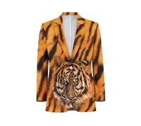 Dremagia Blazer for Men Regular Fit Suit Jacket Sport Coats with Pocket One Button Formal Dress Jacket, Tiger, XL