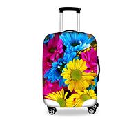 Dremagia Colorful Sunflower Travel Luggage Cover Spandex Elastic Suitcase Protector for 30-32 Inch Luggage