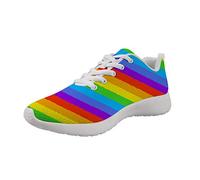 Dremagia Running Shoes for Men Women Lightweight Casual Walking Sneakers, Rainbow colours, 3.5 UK