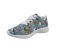 Dremagia Running Shoes for Men Women Lightweight Casual Walking Sneakers, Sheltie Flower, 8.5 UK