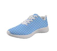 Dremagia Running Shoes for Men Women Lightweight Casual Walking Sneakers, White Dots Blue Background, 6.5 UK