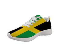 Dremagia Running Shoes for Men Women Lightweight Casual Walking Sneakers, Yellow Green Black Flag, 5.5 UK