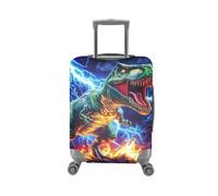 Dremagia Travel Luggage Covers Anti-stratch Spandex Trolley Case Baggage Protectors, Lightning T-Rex Dinosaur, L(for 26-29 inch luggage)