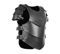 DREMDO Medieval Leather Chest Armor, Viking Gothic Breastplate Chest Guard, Renaissance Cosplay Knight Battle Armour for Halloween, Themed Party,Black