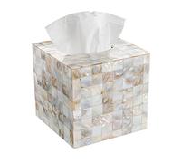 Dremdo Tissue Box Cover Square - Decorative Tissue Box Holder Square for Bathroom, Desktop Tissue Dispenser Storage Case Ornament for Home, Office Tissue Box Cover Holder,Natural