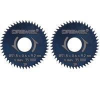 Dremel 546 Rip & Cross Cut Blade, 2 Rotary Tool Cutting Disc for Cutting Wood and Laminate, Working Diameter 31.8 mm, Maximum Cutting Depth 6.4 mm (Pack of 2)