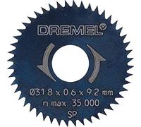 Dremel 546 Rip & Cross Cut Blade, 2 Rotary Tool Cutting Disc for Cutting Wood and Laminate, Working Diameter 31.8 mm, Maximum Cutting Depth 6.4 mm
