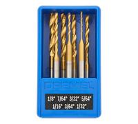 Dremel 628HP 7 Piece Titanium-Coated Rotary Drill Bit Set - Ideal for Wood and Soft Metals Drilling